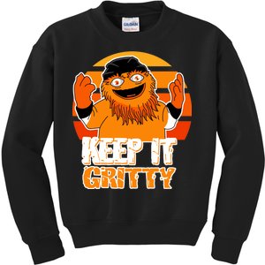 Keep It Gritty Retro Hockey Mascot Kids Sweatshirt