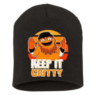 Keep It Gritty Retro Hockey Mascot Short Acrylic Beanie