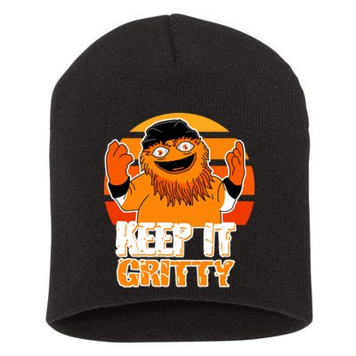 Keep It Gritty Retro Hockey Mascot Short Acrylic Beanie