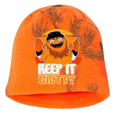 Keep It Gritty Retro Hockey Mascot Kati - Camo Knit Beanie