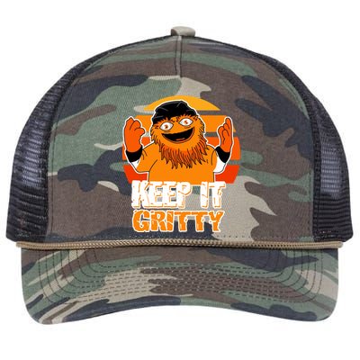 Keep It Gritty Retro Hockey Mascot Retro Rope Trucker Hat Cap