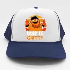 Keep It Gritty Retro Hockey Mascot Trucker Hat