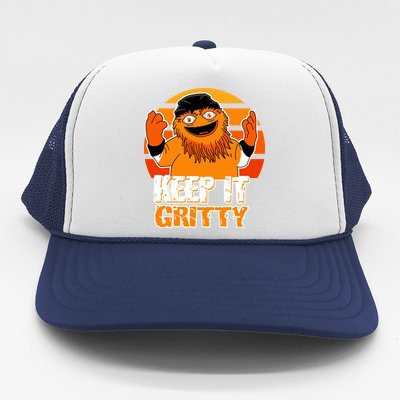 Keep It Gritty Retro Hockey Mascot Trucker Hat