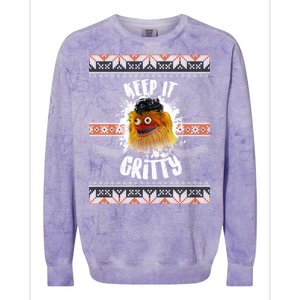 Keep It Gritty Ugly Christmas Sweater Colorblast Crewneck Sweatshirt