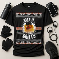 Keep It Gritty Ugly Christmas Sweater Cooling Performance Crew T-Shirt