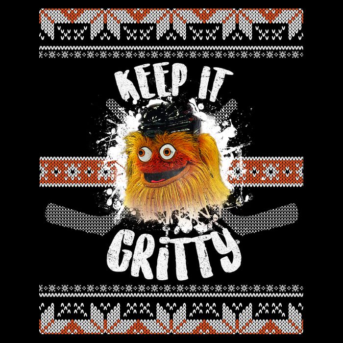 Keep It Gritty Ugly Christmas Sweater Cooling Performance Crew T-Shirt