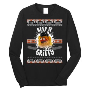 Keep It Gritty Ugly Christmas Sweater Long Sleeve Shirt