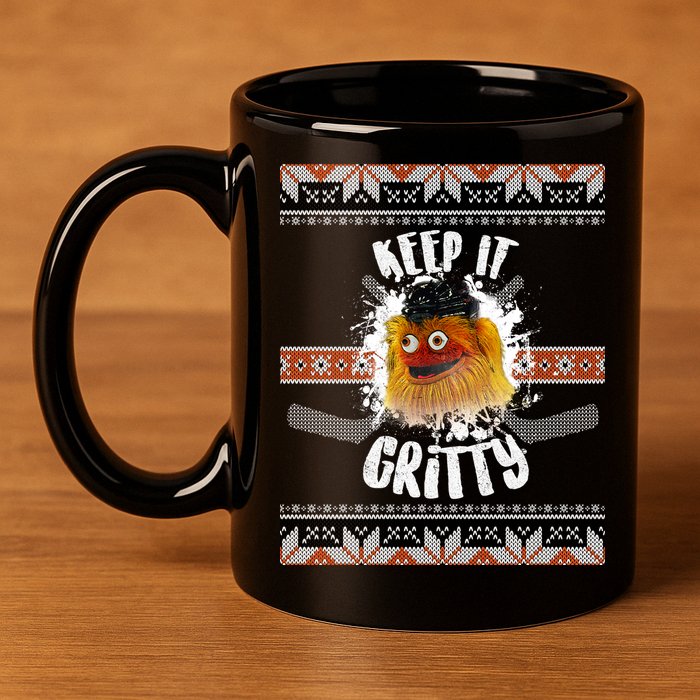 Keep It Gritty Ugly Christmas Sweater 11oz C Handle Ceramic Mug