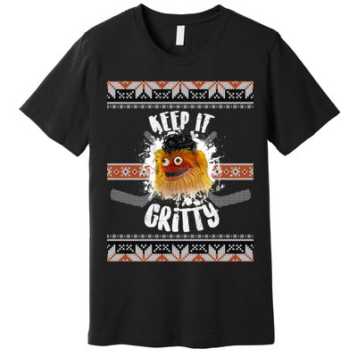 Keep It Gritty Ugly Christmas Sweater Premium T-Shirt