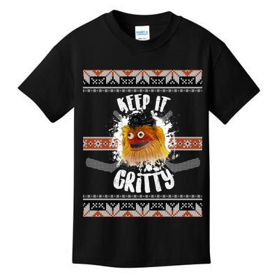 Keep It Gritty Ugly Christmas Sweater Kids T-Shirt