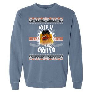 Keep It Gritty Ugly Christmas Sweater Garment-Dyed Sweatshirt