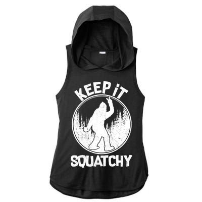 Keep It Squatchy  Ladies PosiCharge Tri-Blend Wicking Draft Hoodie Tank