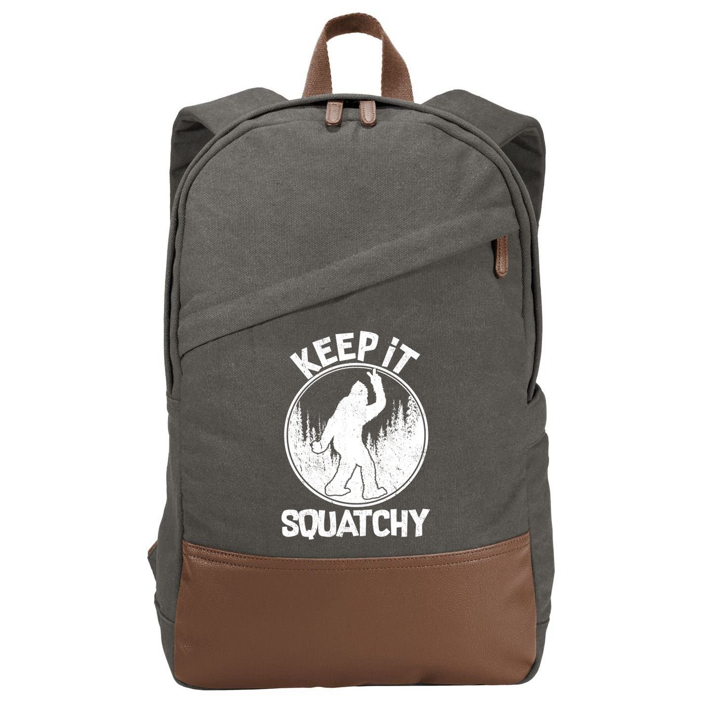Keep It Squatchy  Cotton Canvas Backpack
