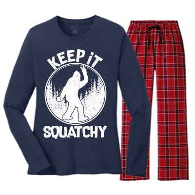 Keep It Squatchy  Women's Long Sleeve Flannel Pajama Set 