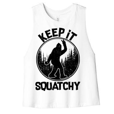 Keep It Squatchy  Women's Racerback Cropped Tank