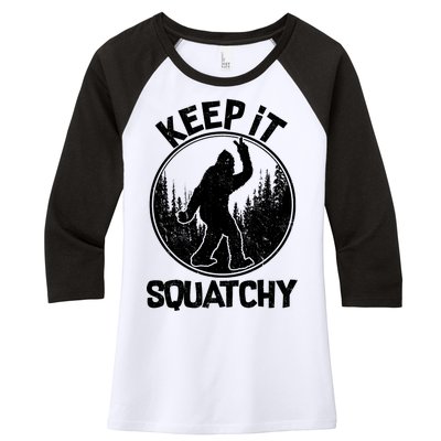 Keep It Squatchy  Women's Tri-Blend 3/4-Sleeve Raglan Shirt