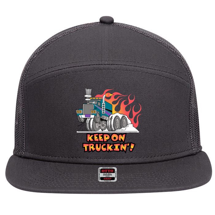 Keep on Truckin' 7 Panel Mesh Trucker Snapback Hat