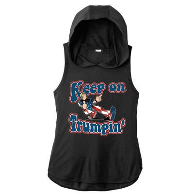 Keep On Trumpin' Pro Trump Ladies PosiCharge Tri-Blend Wicking Draft Hoodie Tank