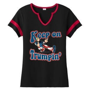 Keep On Trumpin' Pro Trump Ladies Halftime Notch Neck Tee