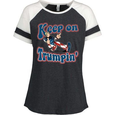 Keep On Trumpin' Pro Trump Enza Ladies Jersey Colorblock Tee