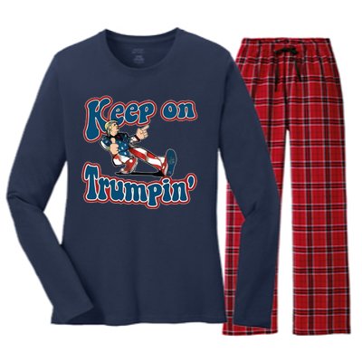 Keep On Trumpin' Pro Trump Women's Long Sleeve Flannel Pajama Set 