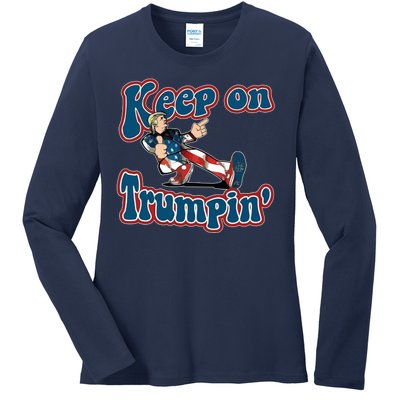 Keep On Trumpin' Pro Trump Ladies Long Sleeve Shirt