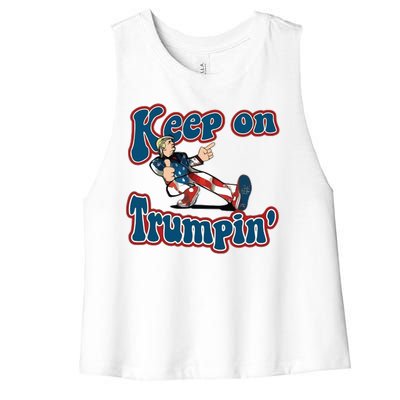 Keep On Trumpin' Pro Trump Women's Racerback Cropped Tank