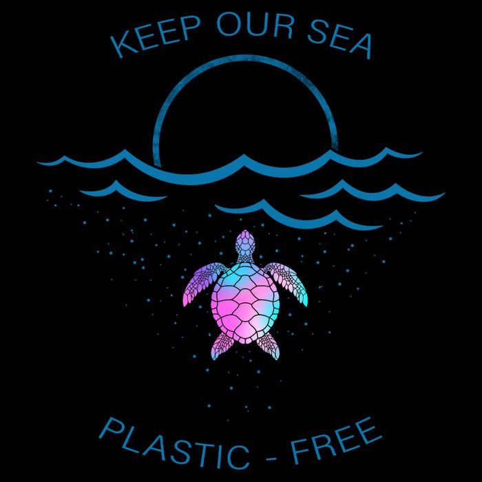 Keep Our Sea Plastic Free Drawstring Bag