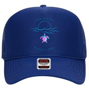 Keep Our Sea Plastic Free High Crown Mesh Back Trucker Hat