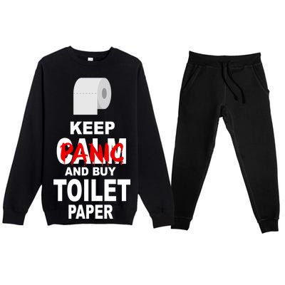 Keep Panic And Buy Toilet Paper Premium Crewneck Sweatsuit Set