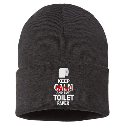 Keep Panic And Buy Toilet Paper Sustainable Knit Beanie