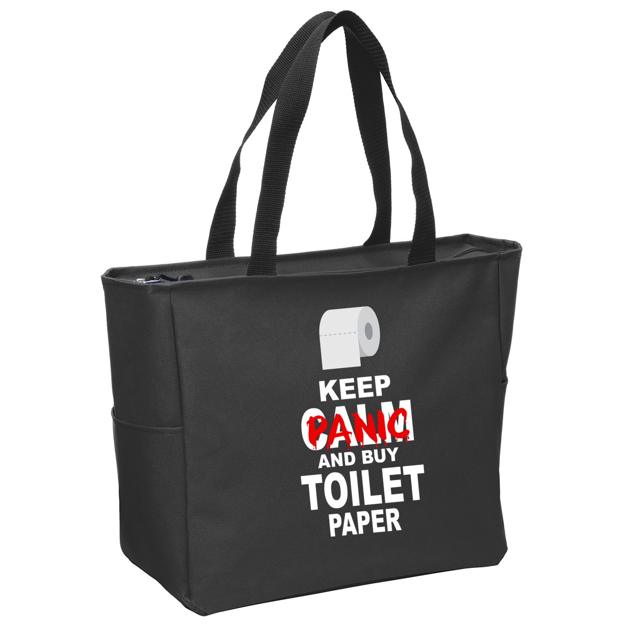 Keep Panic And Buy Toilet Paper Zip Tote Bag