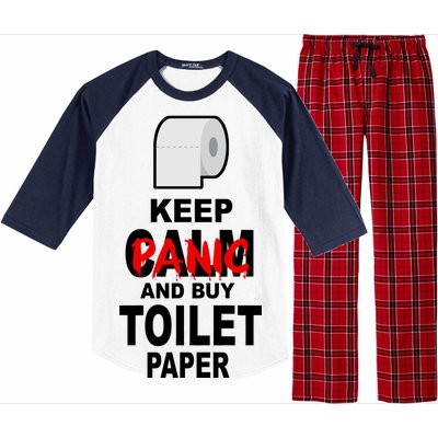 Keep Panic And Buy Toilet Paper Raglan Sleeve Pajama Set