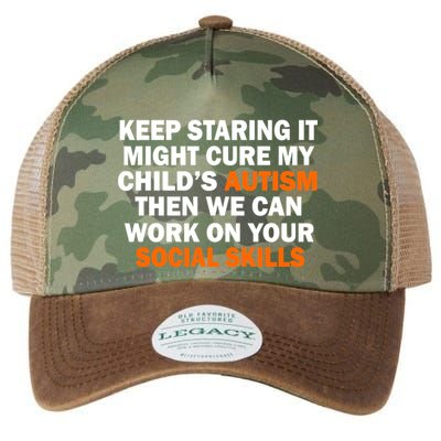 Keep Staring It Might Cure Autism Legacy Tie Dye Trucker Hat
