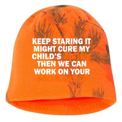 Keep Staring It Might Cure Autism Kati - Camo Knit Beanie