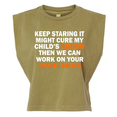 Keep Staring It Might Cure Autism Garment-Dyed Women's Muscle Tee