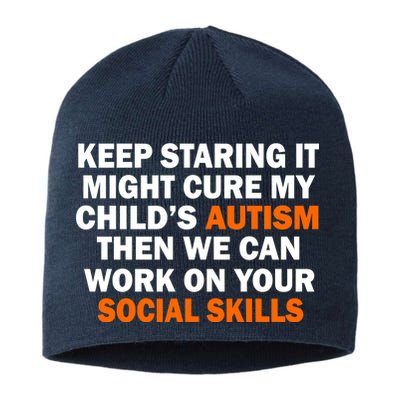 Keep Staring It Might Cure Autism Sustainable Beanie