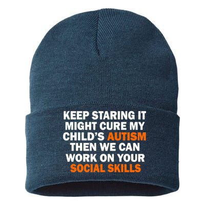 Keep Staring It Might Cure Autism Sustainable Knit Beanie