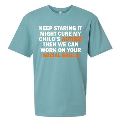 Keep Staring It Might Cure Autism Sueded Cloud Jersey T-Shirt