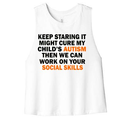 Keep Staring It Might Cure Autism Women's Racerback Cropped Tank