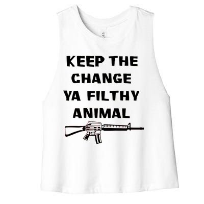 Keep The Change Ya Filthy Animal Women's Racerback Cropped Tank