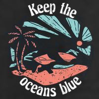 Keep The Ocean Blue 7 Panel Mesh Trucker Snapback Hat