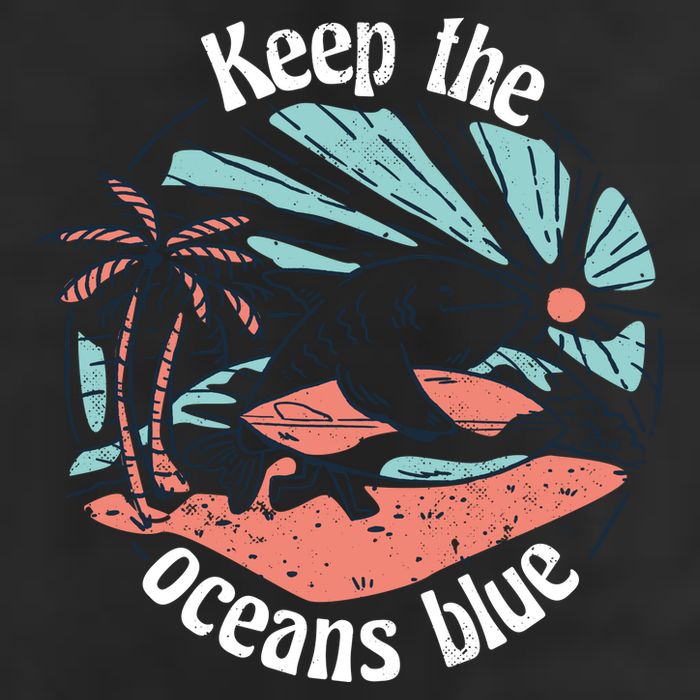 Keep The Ocean Blue 7 Panel Mesh Trucker Snapback Hat