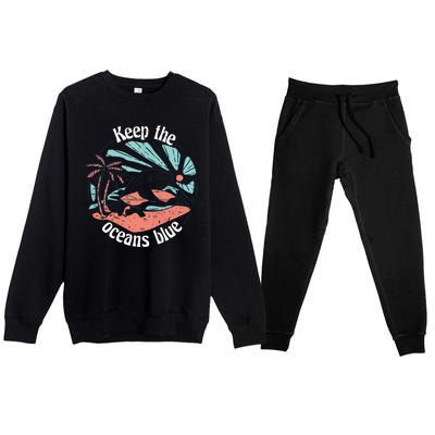 Keep The Ocean Blue Premium Crewneck Sweatsuit Set