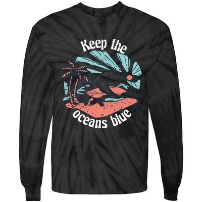 Keep The Ocean Blue Tie-Dye Long Sleeve Shirt