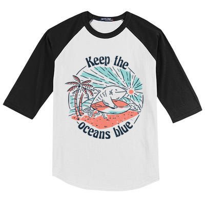 Keep The Ocean Blue Kids Colorblock Raglan Jersey