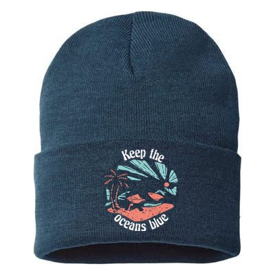 Keep The Ocean Blue Sustainable Knit Beanie