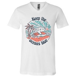 Keep The Ocean Blue V-Neck T-Shirt