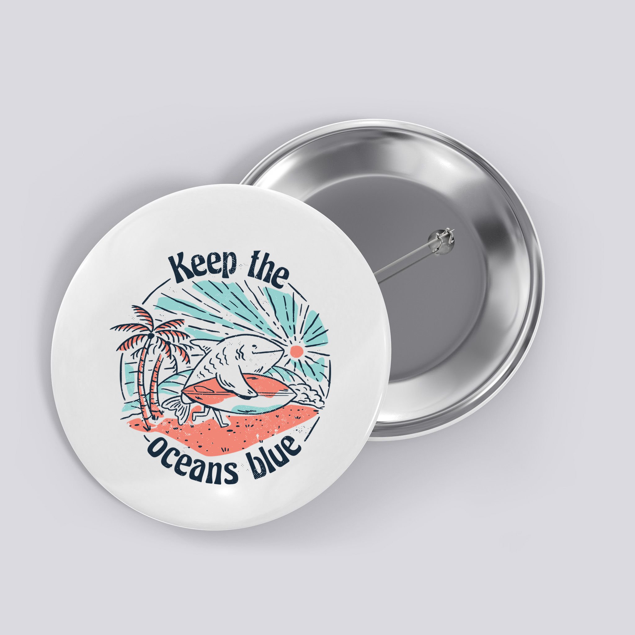 Keep The Ocean Blue Button