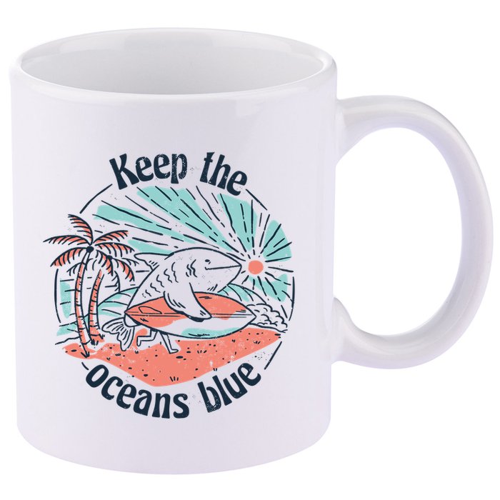 Keep The Ocean Blue 11oz C Handle Ceramic Mug